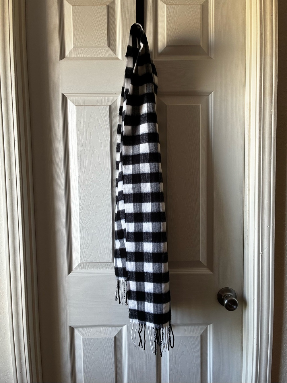 Black & White Buffalo Plaid Scarf - Unbranded